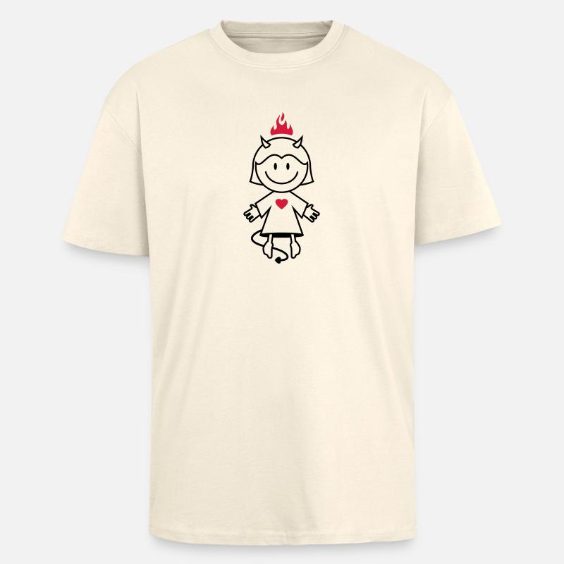 vl038b_teufelchen_2c - Oversized Heavyweight Unisex T-Shirt - Creme