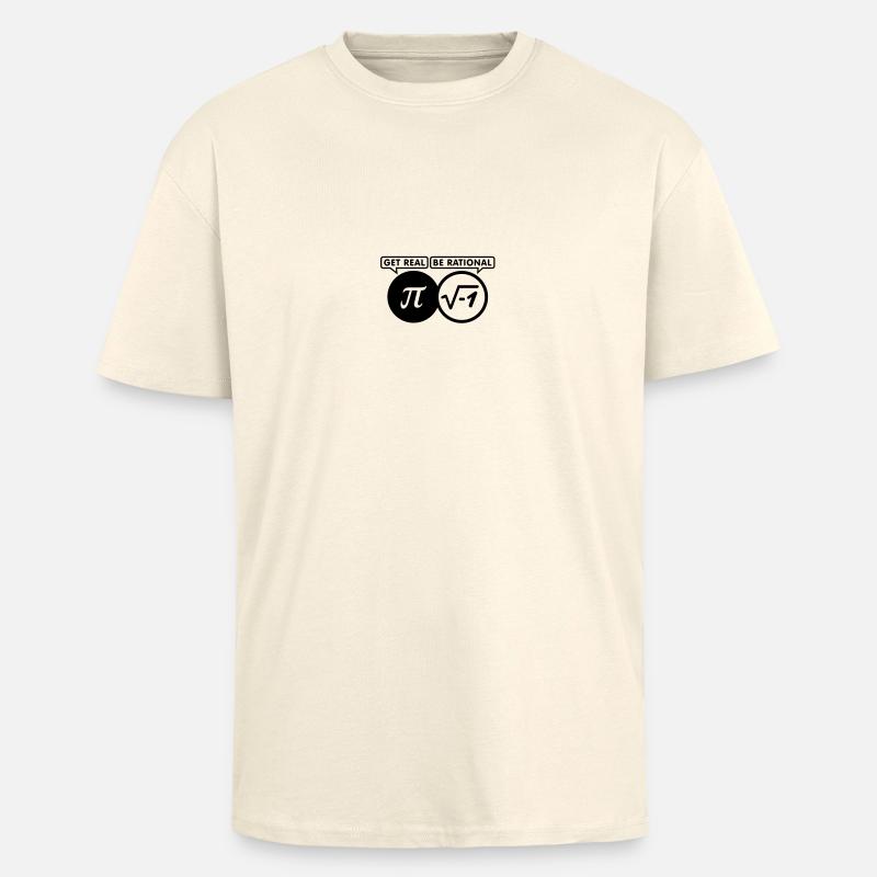 get real - be rational (1c) - Oversized Heavyweight Unisex T-Shirt - Creme