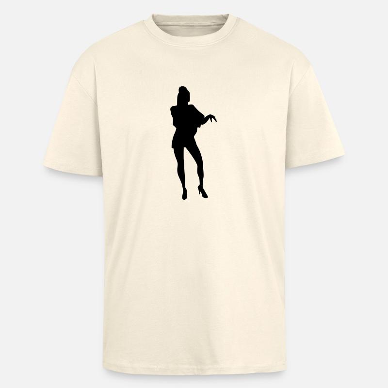 Singer and Dancer Silhouette vector design - Unisex Oversized Heavyweight T-shirt - creme