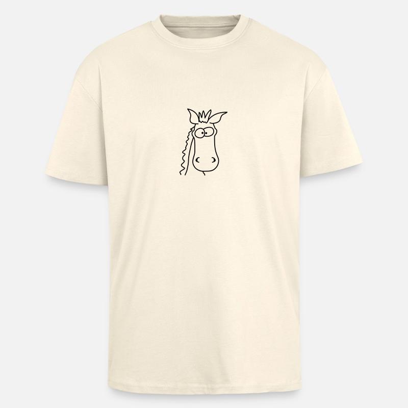 Funny Comic Horse - Unisex Oversized Heavyweight T-shirt - creme