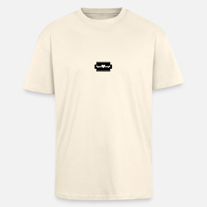razorblade - Oversized Heavyweight Unisex T-Shirt - Creme