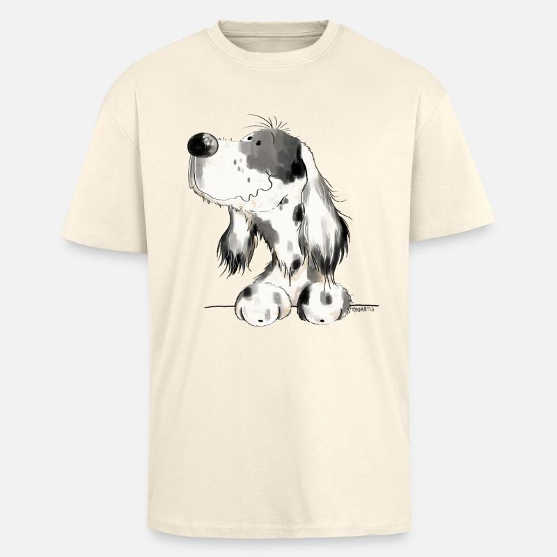 Englischer Setter I Hunde Comic Geschenk - Oversized Heavyweight Unisex T-Shirt - Creme