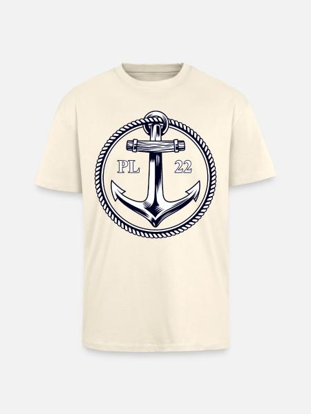 PL22 Marine Anchor - Unisex Oversized Heavyweight T-shirt - creme