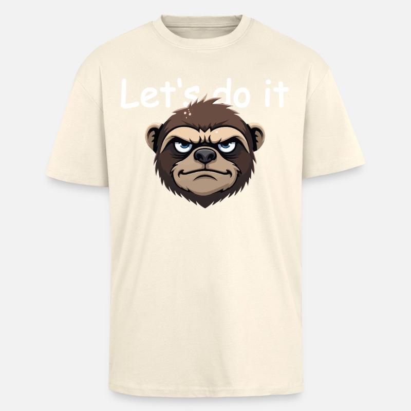 Faultier - let's do it - Oversized Heavyweight Unisex T-Shirt - Creme