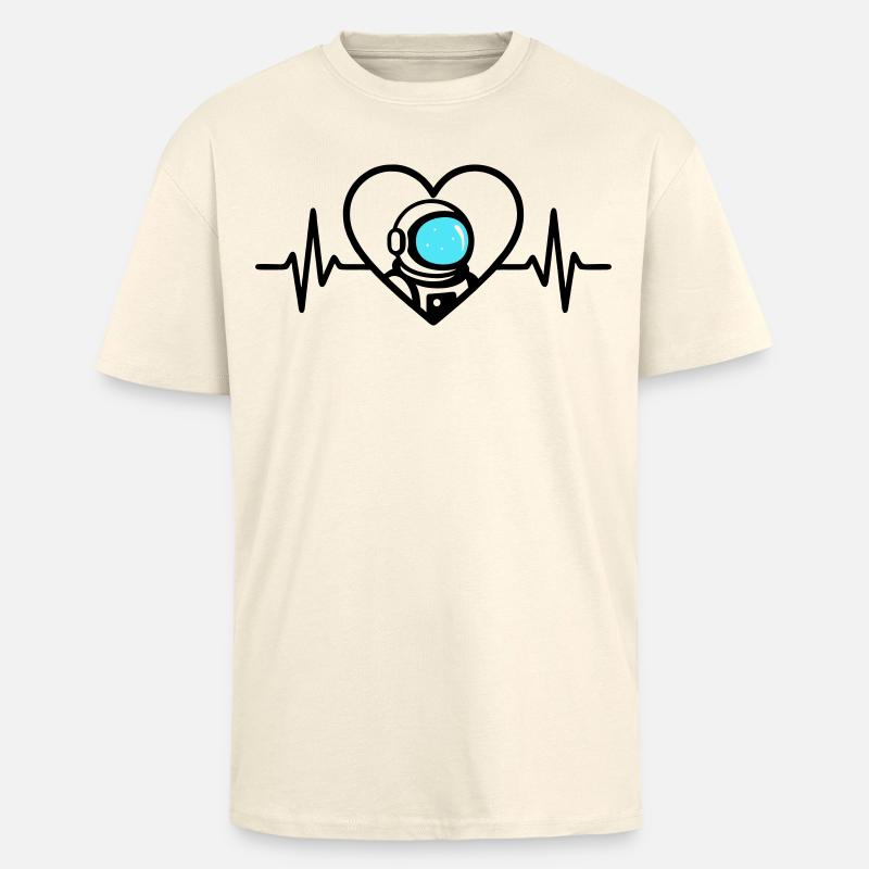 Astronaut Herz Raumfahrt Kosmos Helm - Oversized Heavyweight Unisex T-Shirt - Creme