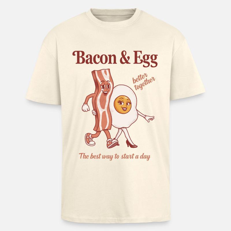 Bacon and Egg: Perfektes Duo - Oversized Heavyweight Unisex T-Shirt - Creme
