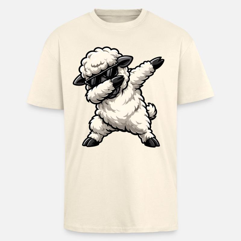 Dabbing Schaf - Oversized Heavyweight Unisex T-Shirt - Creme