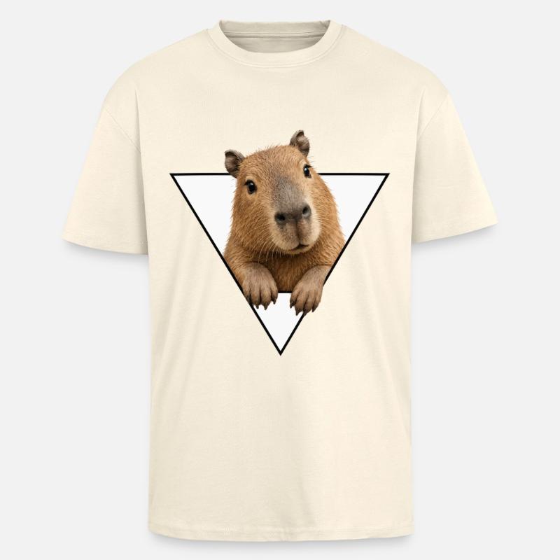 Kapybara dans le Triangle - T-shirt unisexe oversize épais - crème