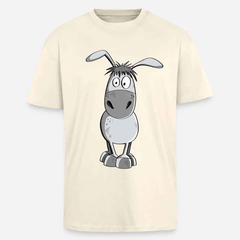 Witziger Grauer Esel - Tiere - Comic - Oversized Heavyweight Unisex T-Shirt - Creme