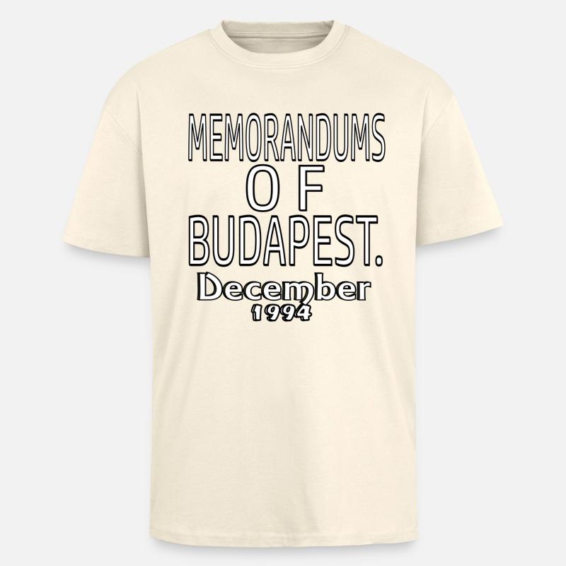 Mémorandums de Budapest - T-shirt unisexe oversize épais - crème
