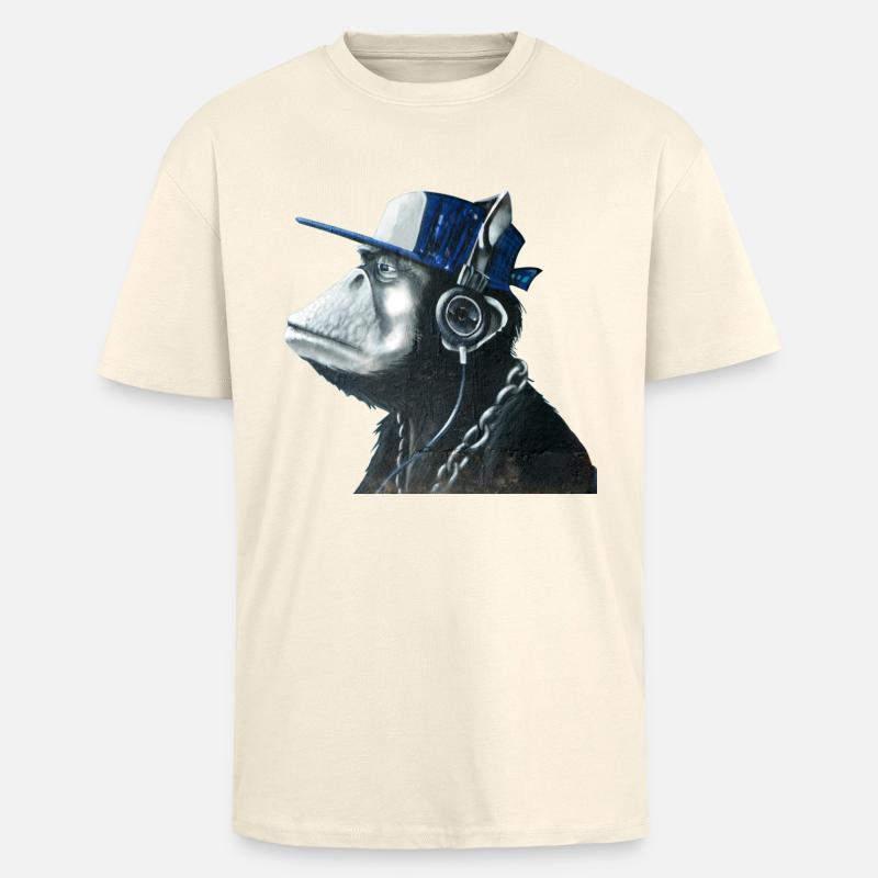 Affe Graffiti von Custom - Oversized Heavyweight Unisex T-Shirt - Creme