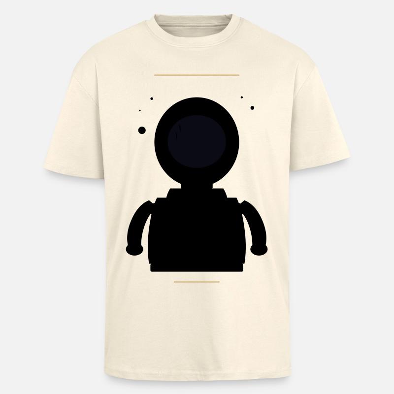 Minimalistischer Schwarzer Mond - Oversized Heavyweight Unisex T-Shirt - Creme