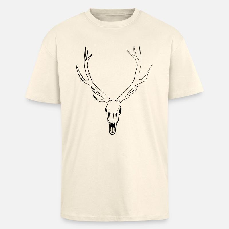 Hirsch Schädel - Oversized Heavyweight Unisex T-Shirt - Creme