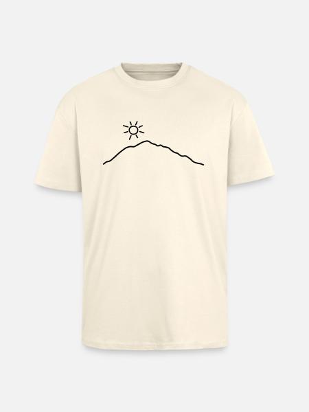 Berge und Sonne - Oversized Heavyweight Unisex T-Shirt - Creme