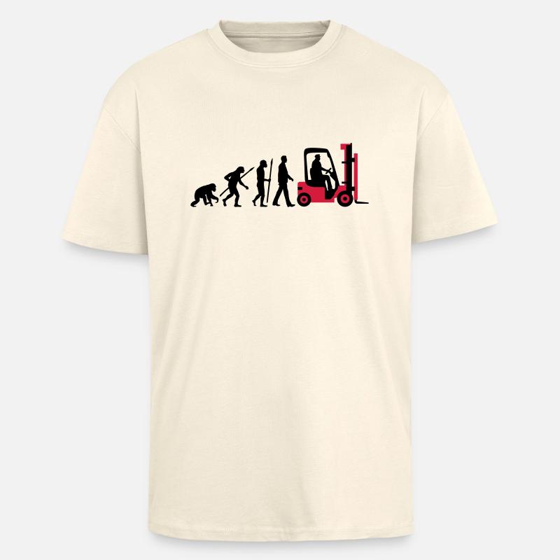 evolution_gabelstapler_122013_b_2c - Oversized Heavyweight Unisex T-Shirt - Creme