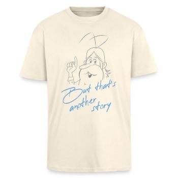 Hello Maestro But That's Another Story - Oversized Heavyweight Unisex T-Shirt - Creme - Vorne - Alina (178cm) & Michal (187cm)