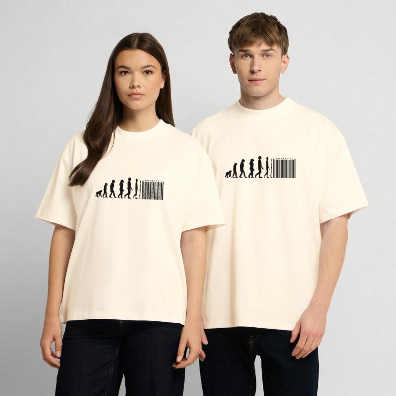 Evolution barcode Unisex Oversized Heavyweight T-shirt