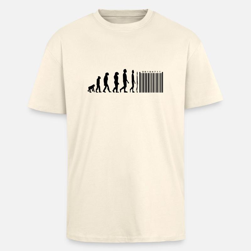 Evolution barcode - Unisex Oversized Heavyweight T-shirt - creme