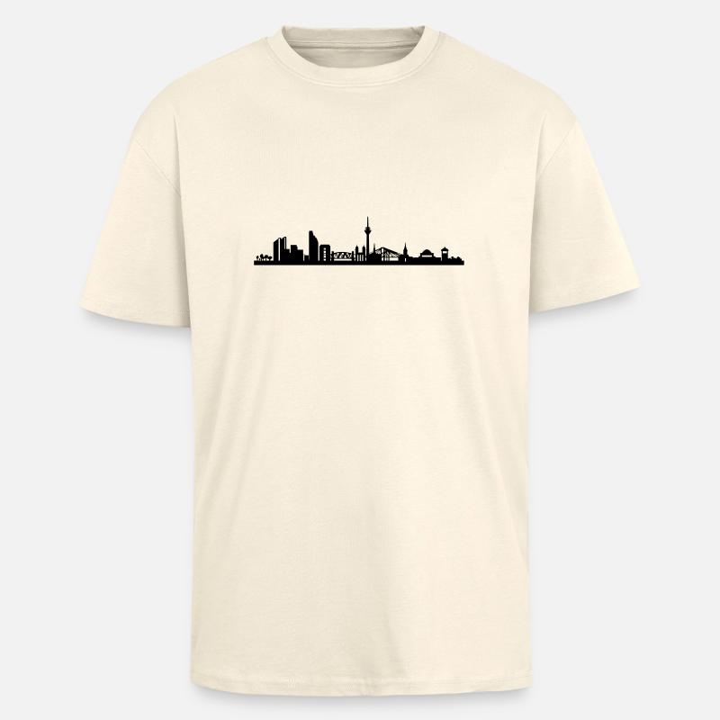 Skyline Düsseldorf - Oversized Heavyweight Unisex T-Shirt - Creme