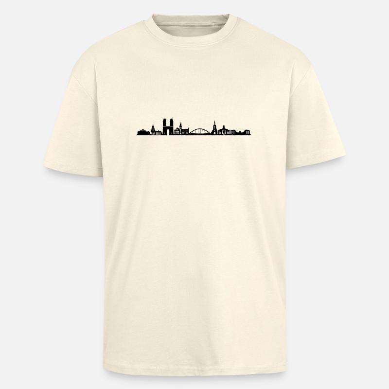 Skyline - Saarbrücken - Oversized Heavyweight Unisex T-Shirt - Creme