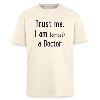 Médecin - T-shirt unisexe oversize épais - crème - Devant - Alina (178cm) & Michal (187cm)