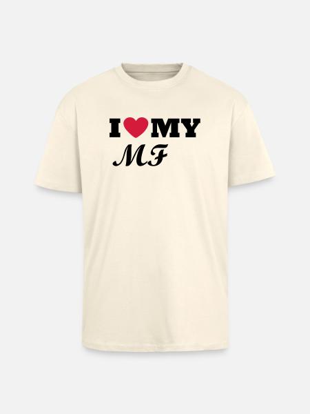 J'aime mon MF - T-shirt unisexe oversize épais - crème