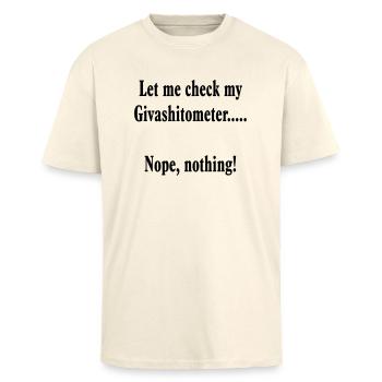 give a shit - Unisex Oversized Heavyweight T-shirt - creme - Front - Alina (178cm) & Michal (187cm)