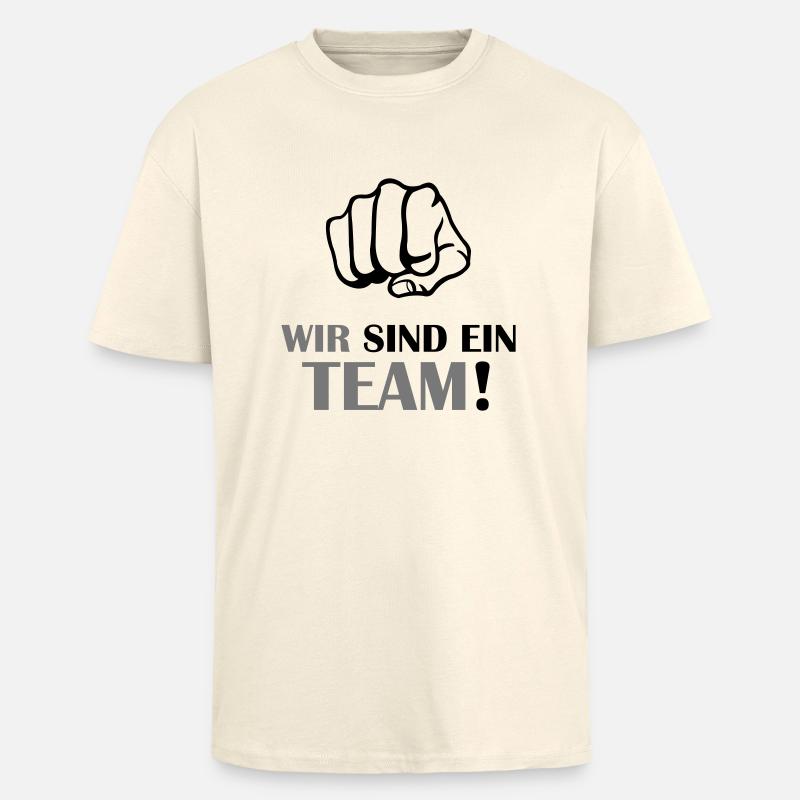 faust_wir_sind_ein_team_2 - Oversized Heavyweight Unisex T-Shirt - Creme