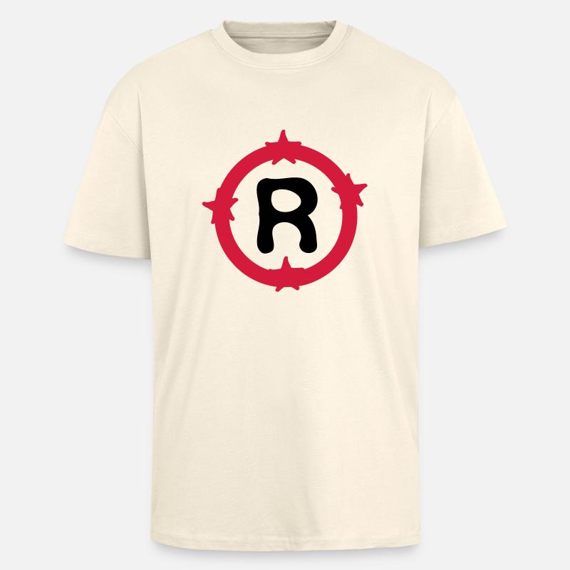Letter R & Circle shapes pattern - Unisex Oversized Heavyweight T-shirt - creme