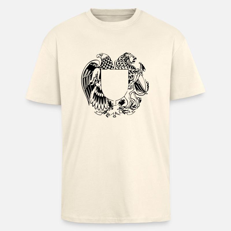Adler und Löwe mit Schild - Unisex Oversized Heavyweight T-shirt - creme