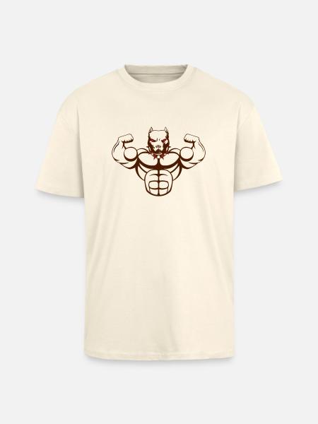 strong dog_02 - Oversized Heavyweight Unisex T-Shirt - Creme