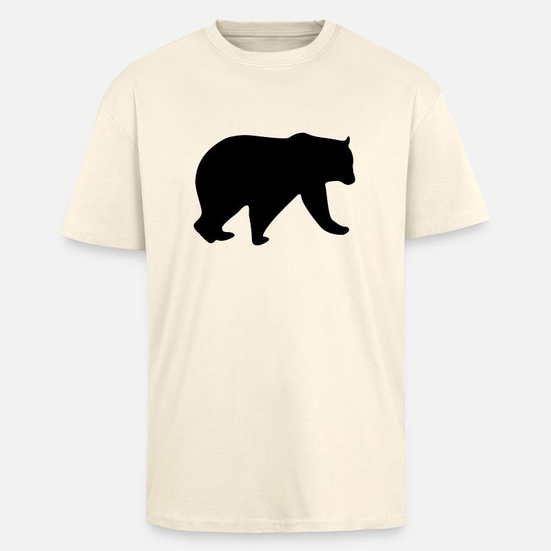 bear design - Oversized Heavyweight Unisex T-Shirt - Creme