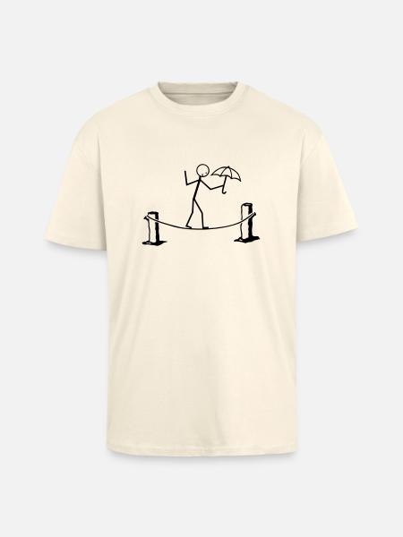 Slackline - Oversized Heavyweight Unisex T-Shirt - Creme