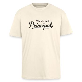 Principal - T-shirt unisexe oversize épais - crème - Devant - Alina (178cm) & Michal (187cm)