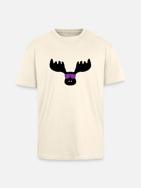 elch_mit_sonnenbrillebrille - T-shirt unisexe oversize épais - crème