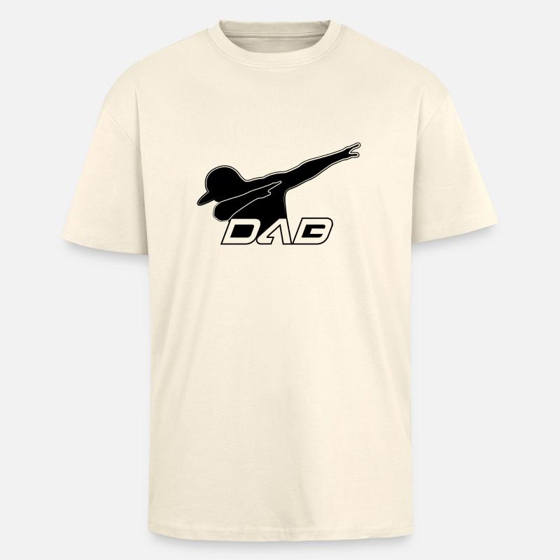 Style DAB noir - T-shirt unisexe oversize épais - crème