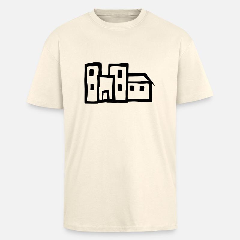 Häuser - Stadt - Oversized Heavyweight Unisex T-Shirt - Creme