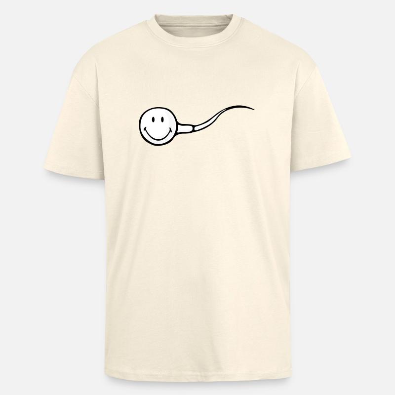 Smiley Sperm - T-shirt unisexe oversize épais - crème