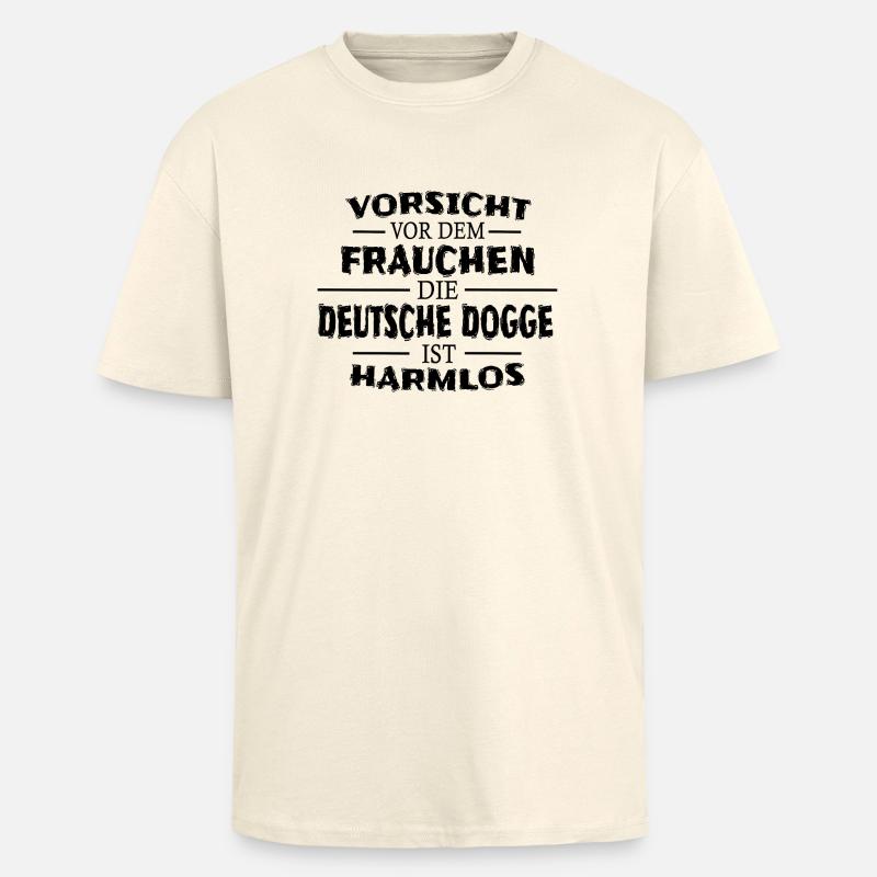 Deutsche Dogge Hunde Shirt Geschenk - Oversized Heavyweight Unisex T-Shirt - Creme