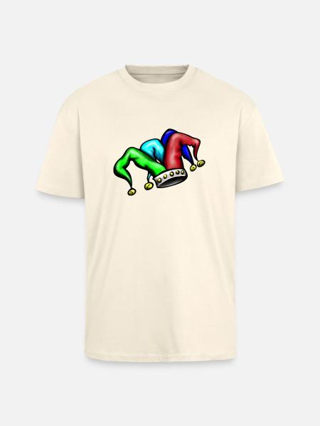 Jonglöörit hattu hovinarri korkki riemumielin - Paksu unisex oversize t-paita - kerma