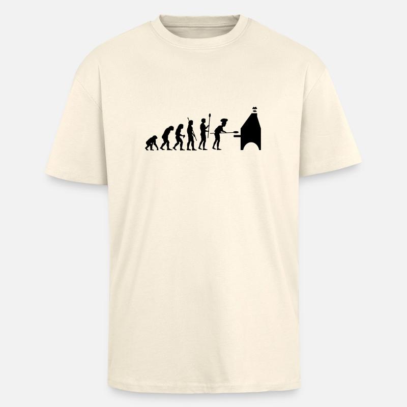 evolution pizza - Unisex Oversized Heavyweight T-shirt - creme