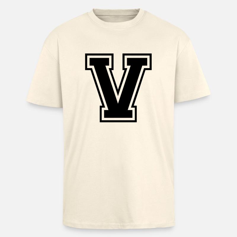 v - Oversized Heavyweight Unisex T-Shirt - Creme
