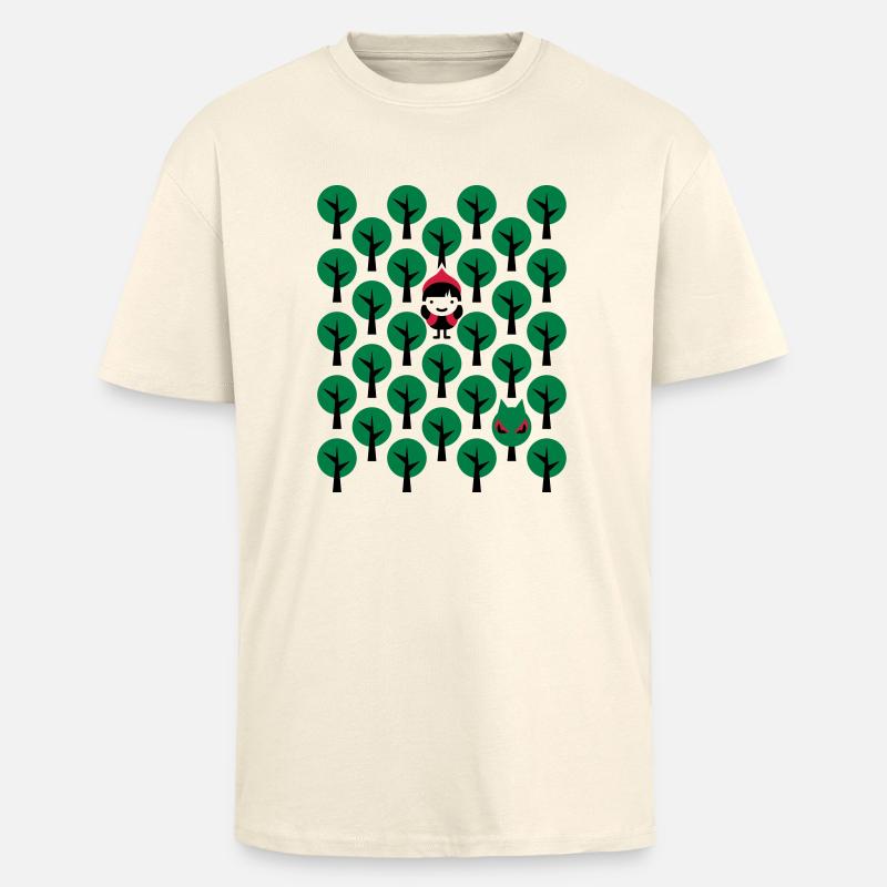 Fairytale - Märchen - Rotkäppchen - Wolf - Grafik - Oversized Heavyweight Unisex T-Shirt - Creme