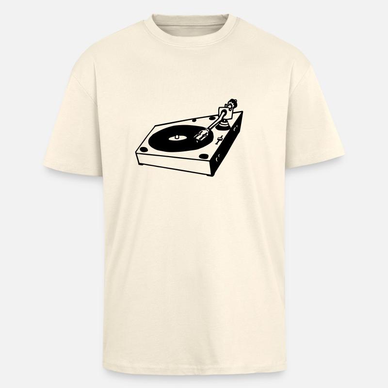 DJ turntable - T-shirt unisexe oversize épais - crème