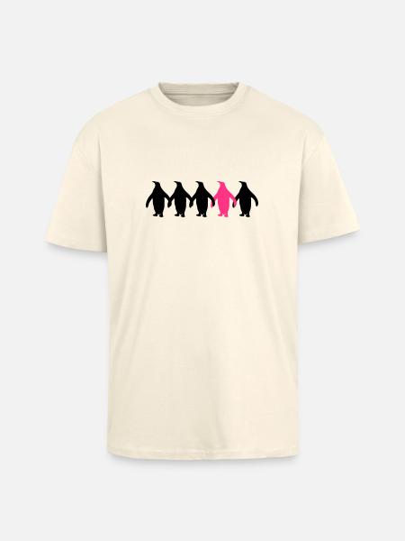 Be different penguins pattern fun - Unisex Oversized Heavyweight T-shirt - creme