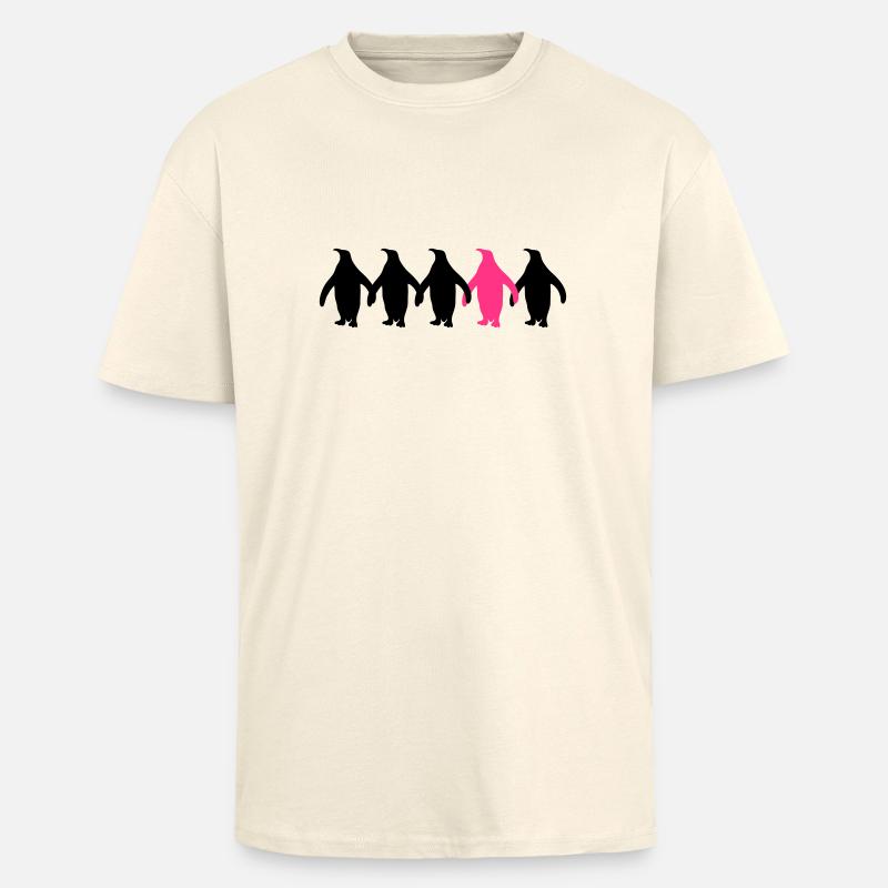 Be different penguins pattern fun - Unisex Oversized Heavyweight T-shirt - creme