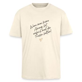 Wenn man keine Ahnung hat - Oversized Heavyweight Unisex T-Shirt - Creme - Vorne - Alina (178cm) & Michal (187cm)