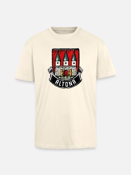 Hamburg Altona Wappen Flagge - Oversized Heavyweight Unisex T-Shirt - Creme