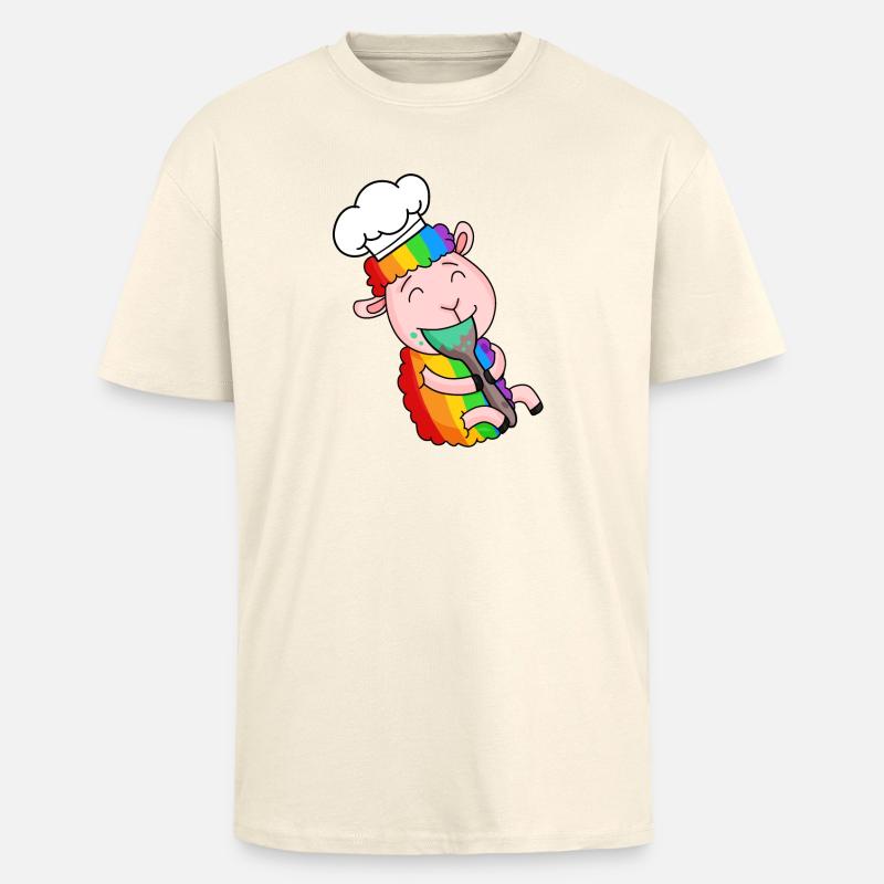Cuisinier de mouton mignon - T-shirt unisexe oversize épais - crème