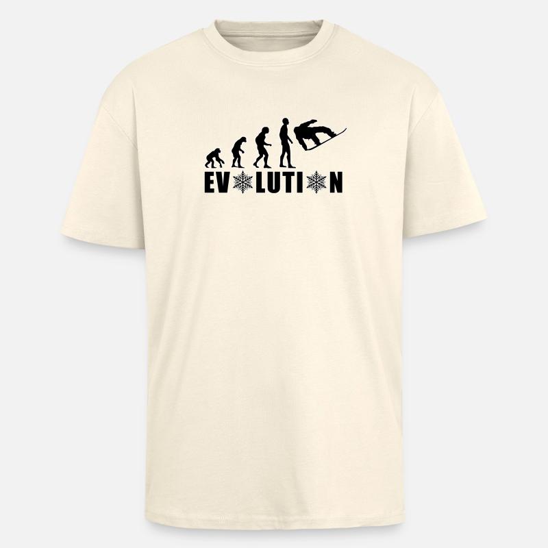 EVOLUTION SNOWBOARD Snow Winter Gift - Unisex Oversized Heavyweight T-shirt - creme